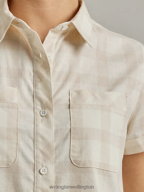 Oatmeal ATG By Trail Shirt Women Clothing Wrangler P2B6R886