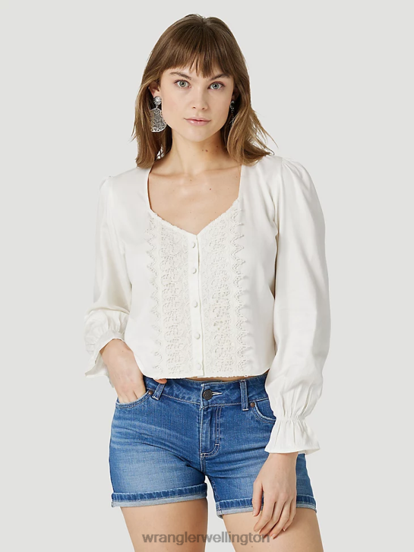 Red Retro Americana Bandana Western Snap Shirt Women Clothing Wrangler P2B6R882