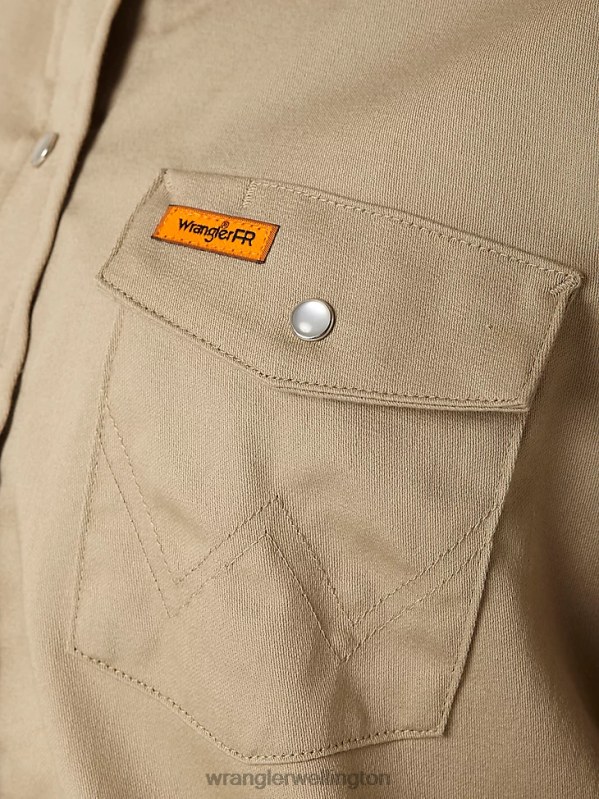 Tan FR Flame Resistant Long Sleeve Solid Women Clothing Wrangler P2B6R893