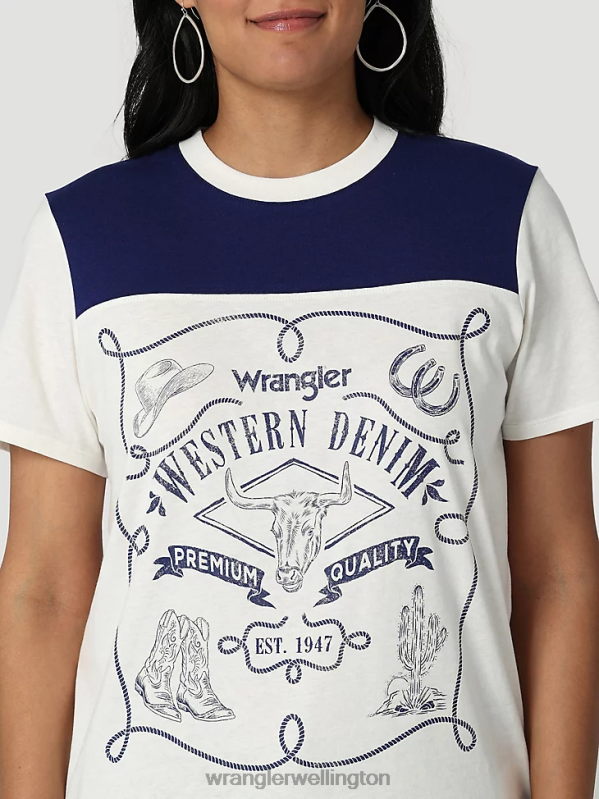 Marshmallow Classic Ringer Tee Women Clothing Wrangler P2B6R871