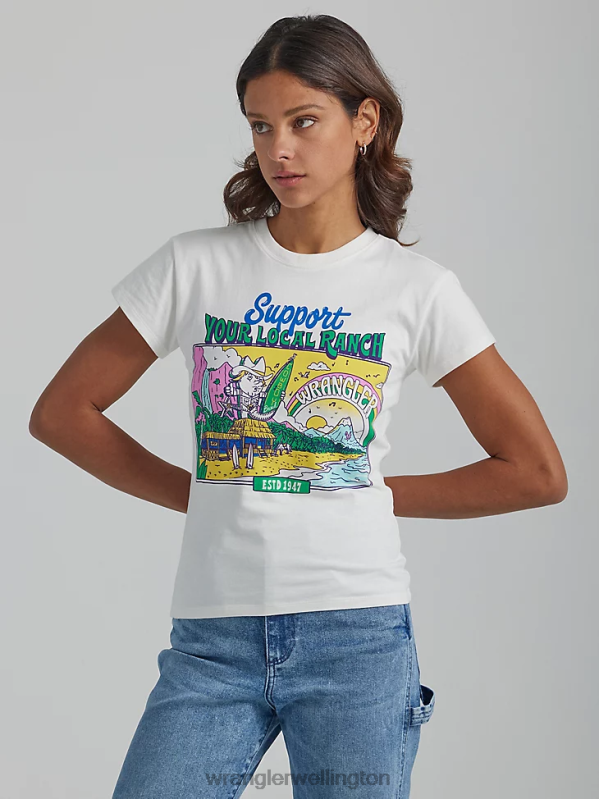 Marshmallow Classic Ringer Tee Women Clothing Wrangler P2B6R871