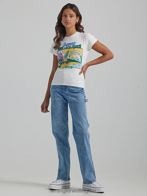 Marshmallow Classic Ringer Tee Women Clothing Wrangler P2B6R871