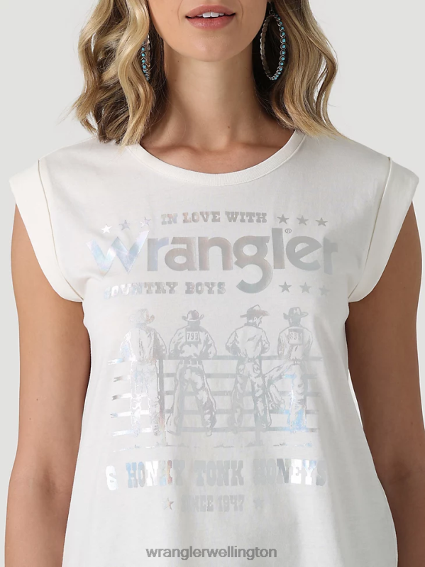 Marshmallow Classic Ringer Tee Women Clothing Wrangler P2B6R871