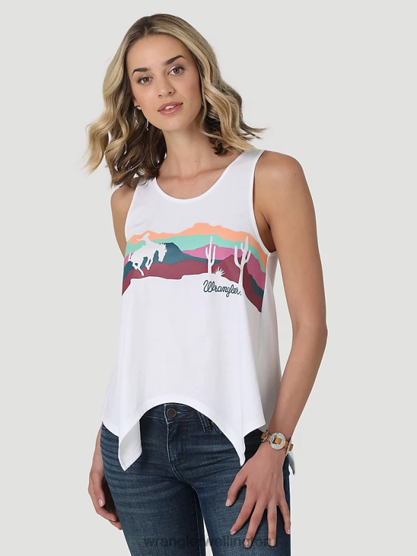 White One Shoulder Cami Women Clothing Wrangler P2B6R873